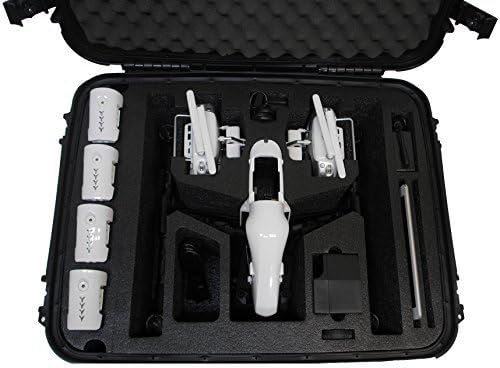 Microraptor Pro Cases-Hard Case customized to fit the DJI Inspire 1 or DJI Inspire Pro (Landing Mode) and accessories, Wheeled, Carrying Case (Black Case, Black Foam)