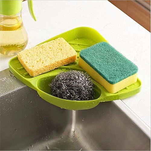 Woogor 1 Pc Large Sink Dish Drainer Kitchen Sink Tool Kitchen soap Tray soap Dish Rack Tray for Kitchen Tools,Random Color (Standard Size)