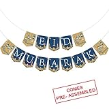 Eid Mubarak Banner - Eid Mubarak Decoration - Ramadan Party Decorations Supplies - Eid Mubarak Banner Bunting - No Assembled Required