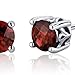 Scroll Design 2.00 Carats Garnet Round Cut Stud Earrings in Sterling Silver Rhodium Nickel Finish