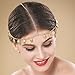 Jovono Boho Hair Chain Gold Leaf Head Chain Headpiece Tassel Greek Costume Hair Accessories for Women and Girls