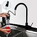 Kitchen Faucet with Sprayer,Single Handle Matte Black Pull Out Kitchen Faucet, 360° Rotate Single Level Stainless Steel Kitchen Sink Faucet with Pull Down Sprayer