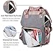 Diaper Bag Backpack, Multifunction Travel Back Pack, Nappy Bag, Waterproof Maternity Baby Bag with Bottle Warmer, Insulated Pockets, Stroller Straps and USB Charging Port, Unisex and Stylish Pink&Gray