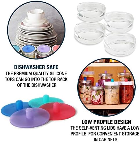 Kitchen Large Wide Mouth Lid Masontops 8 PC Pickle Pebbles ...