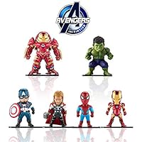 Yingred Titan Hero Series Exclusive-Iron Man、Hulk、Thor、Spider-Man、Captain America、Hulkbuster 6 Figure Set/Car Decoration