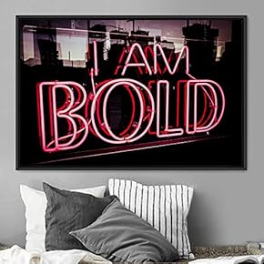 signwin Framed Canvas Wall Art Illuminated Words 3D...