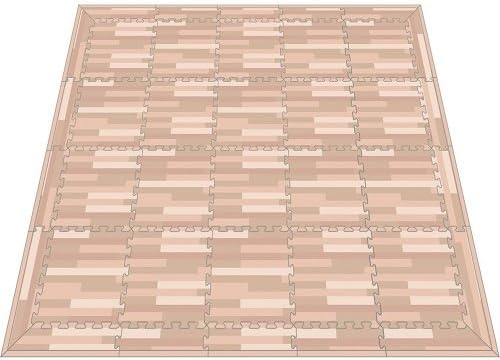 Little Princess (Little Princess) antibacterial floor mat Natural Wood Small package (square mat 20 sheets, 10 sheets edge mat, eight corner mat)