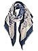 GERINLY Lightweight Paisley Voile Scarf for Women Classic Boho Style Shawl Thin Hair Sleeping Wrap for Gifts (Navy Blue)