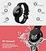 Bluetooth 4.0 Waterproof Smart Bracelet Bands Sport Watch Fitness Tracker Waistband with Heart Rate Monitor for IPhone Android Smartphone (Black)