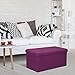 Otto & Ben Mellow Folding Box Chest with SMART LIFT Top Upholstered Tufted Ottomans Bench Foot Rest for Bedroom and Living Room, Orchid Purple 30