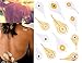 10 Sheets Premium Metallic Tattoos 100 Shimmer Designs Body Temporary Flash Metallic Fake Jewelry Tattoos Necklaces Bracelets Feathers Wrist Bands Infinity Love Turquoise Sticker. (Black)