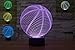 SUPERNIUDB Romantic Basketball 3D LED Night Light 7 Color Change Touch Switch Desk Table Lamp