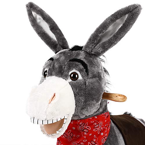 Deuba Schaukelesel | Schaukeltier Schaukel Wippe | Schaukeltier ohne Sound | Halstuch und Haltegriffen | inkl. Sitzdecke – Bild 4