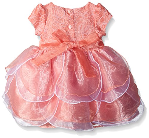 Nannette Baby Girls Petal Dress, Coral, 6-9 Months