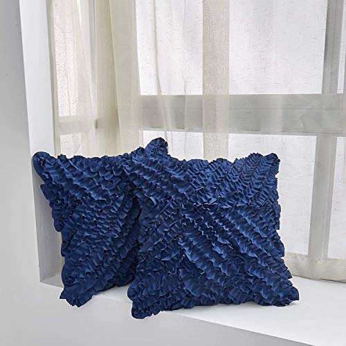 MoMA Decorative Throw Pillow Covers (Set of 2) - Pillow Cover Sham Cover - Navy Throw Pillow Cover - Decorative Sofa Throw Pillow Cover - Square Decorative Pillowcase - Navy - 20" x 20"
