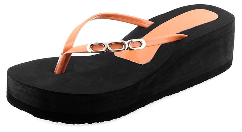 orange flip flops womens