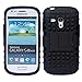 S3 Mini Case, Wisdompro 2 Piece in 1 Dual Layers Heavy Duty Hard Soft Hybrid Rugged Protective Case with Foldable Kickstand for Samsung Galaxy S3 Mini (NOT S3 Fit) - Black/Black