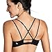 CRZ YOGA Women's Padded Low Cut Criss Cross Strappy Yoga Sports Bra Black Small