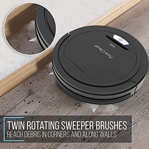 PURE CLEAN Vacuum Cleaner-Robotic Auto Home Clean Carpet Hardwood Floor-Bot Self Detects Stairs-Air Filter Pet Hair Allergies Friendly-PUCRC26B.9 (Renewed) - Thumbnail 4