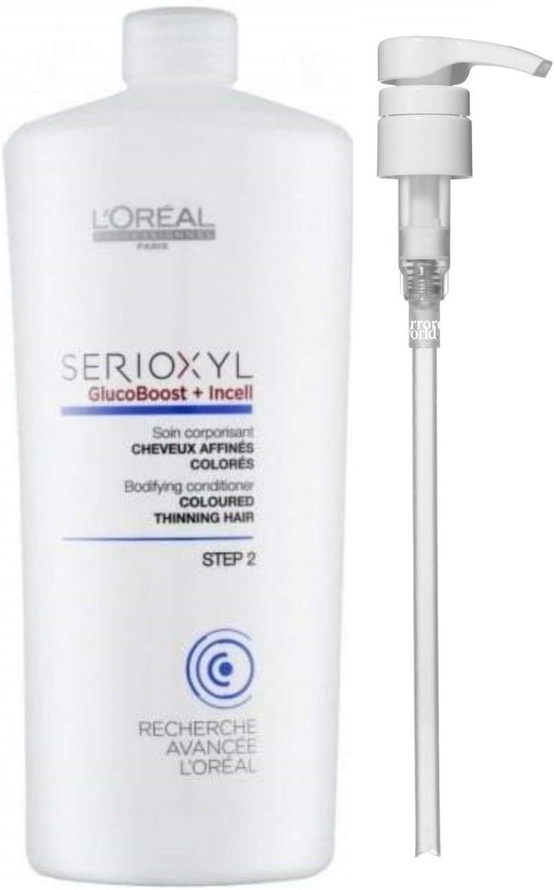 Serioxyl GlucoBoost + Incell (Step 2) Bodifying Conditioner For Coloured Thinning Hair, With Pump 1000 mL
