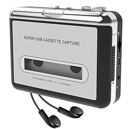 ZXY Portable USB Cassette Capture Tape-To-MP3 Converter in Stereo Hi-Fi Computer qualità Audio Mega Bass Audio Music…