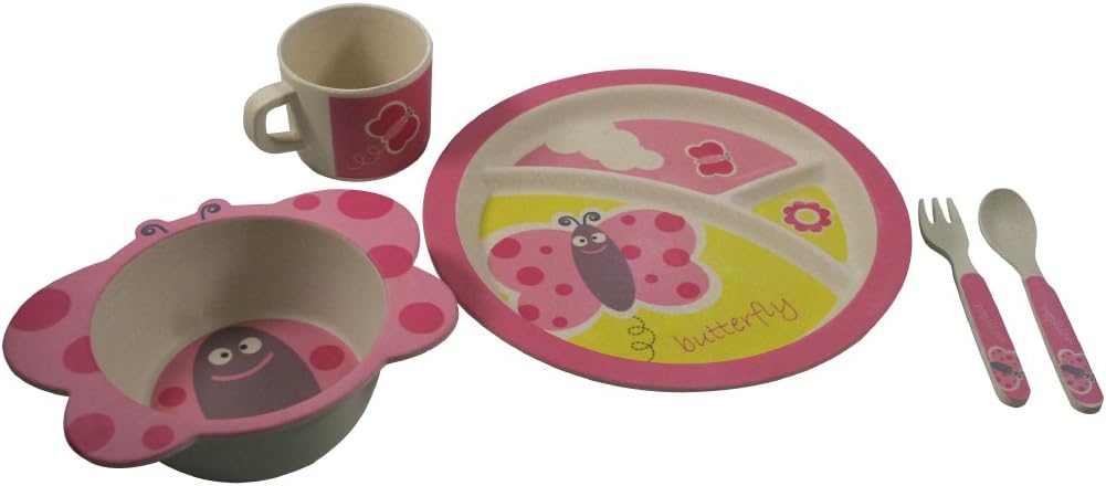 EcoBamboo Ware Kids Bamboo Dinnerware Set, Butterfly