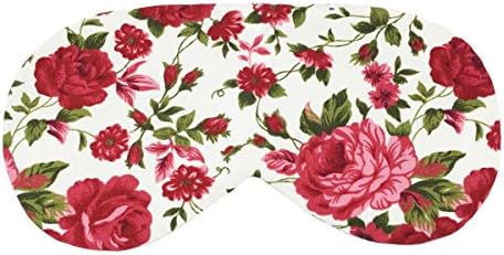 Sleeping Sheep (Red Rose Vintage) Cute Sleep Mask Comfortable Face Blindfold Cotton Soft Eye Mask with Satin Sleeping Mask for Men, Women or Kids