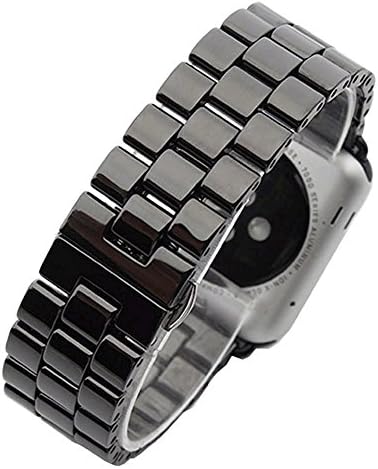 Apple Watch Band Stainless Steel & Ceramics Replacement Strap for Apple Watch/iWatch (Ceramic black-42mm)