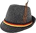 German Alpine Bavarian Oktoberfest Grey Costume Hat with Feather (Grey)