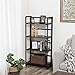 VASAGLE Industrial Ladder Shelves, 4-Tier Bookshelf, Multifunctional Shelving Unit, Easy Assembly, with Metal Frame, Rustic Dark Brown ULLS88BF