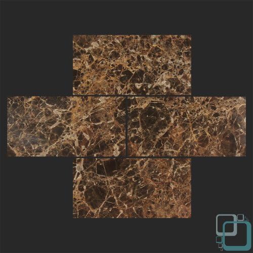Dark Emperador 3x6 Polished Marble Subway Tile by Allmarbletiles