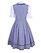 GloryStar KoJooin Women's German Dirndl Dress 3 Pieces Oktoberfest Costumes (XL, Blue)