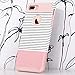 ULAK iPhone 7 Plus Case, Slim Dual Layer Protection Scratch Resistant Hard Back Cover Shock Absorbent TPU Bumper Case for iPhone 7 Plus 5.5 inch - Minimal Rose Gold Stripes