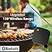 NutriChef Smart Bluetooth BBQ Thermometer - Upgraded Stainless Probe Safe to Leave in Grill, Outdoor Barbecue or Meat Smoker - Wireless Remote Alert iOS Android Phone WiFi App - PWIRBBQ40