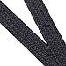Braided Stretch Elastic Belt Pin Oval Solid Black Buckle Leather Loop End Tip Men/Women/Junior (Navy, Large 36