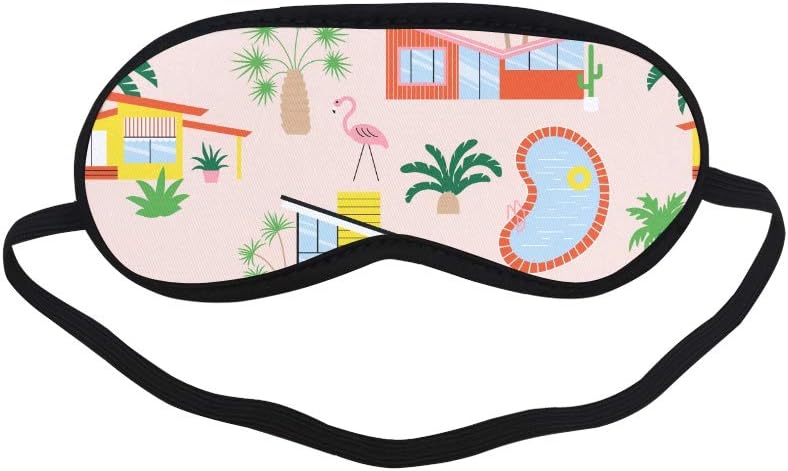 All Polyester Sea View Villa Romantic Color Sleeping Eye Masks&Blindfold by Simple Health with Elastic Strap&Headband for Adult Girls Kids and for Home Travel