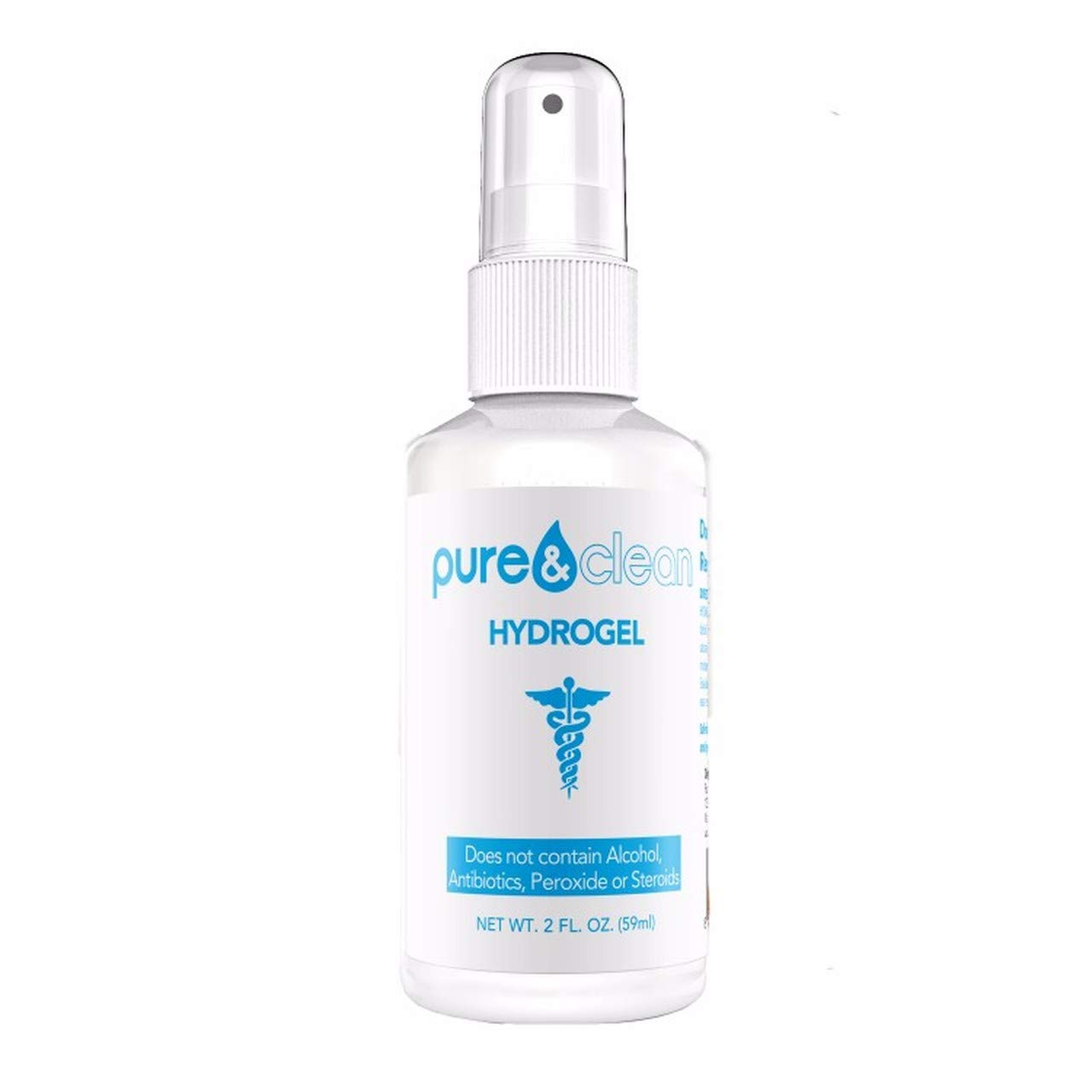 Pure & Clean Wound Cleanser HYDROGEL - Hypochlorous Acid (HOCl) & Oxygenated Water - Extra-Strength First Aid & Wound Care - pH Balanced - Painless, Non-Cytotoxic Gel Spray - 2 Oz