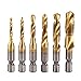 6Pcs Metric Thread M3-M10 Coated HSS Spiral Flute Metric Taps Set Metric Thread Tap Drill and Tap Bits 1/4