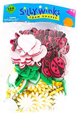 Mardel Silly Winks, Ladybug and Flower Foam Stickers, 144 Stickers