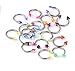 PiercingJ 20pcs 16G Nose Lip Nipple Piercing Captive Hoop Horseshoe Stainless Steel Barbell UV Ball Spike Mixed Piercing Gauge Jewelery Assorted Colors-3/8