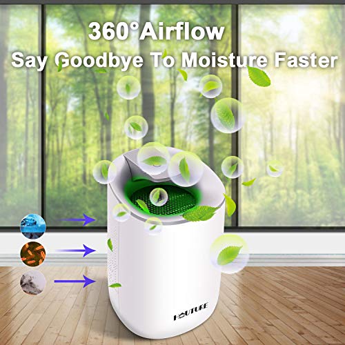 HAUTURE New 2019 Small Dehumidifier, 1500Cubic Feet (170 sq ft) Portable and Compact 600ml(20 oz) Capacity Quiet Electric Mini Dehumidifiers for Home, Bedroom, Basement, Bathroom, Gunsafe, RV, Garage - Thumbnail 2