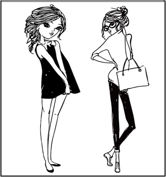 Nankod Fashion Girl DIY Silicone Clear Stamp Cling Seal Scrapbook Embossing Album Decor