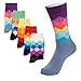 Deer Mum Men's Fashionable Colorful Soft Cotton Socks (5 Pack) (set1)