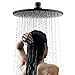 Hpbge Shower Head - High Pressure Fixed Mount Top Ceiling Rainfall Style for Bathroom (Matt Black)