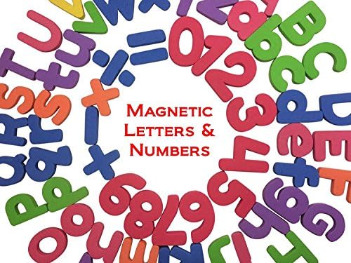 THICKER Magnetic Letters and Numbers- Alphabet Number Fridge Magnet - 26 Upper Case ABC, 26 Lower Case abc, Numbers 123, Arithmetic Piece -Total 67 Letter Kid Education Fun Toy Set Symbol Learning #1