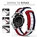 MoKo Band Compatible with Gear S3, 22mm Fine Woven Nylon Adjustable Replacement Strap fit Samsung Gear S3 Frontier/Classic/Galaxy Watch 46mm/Ticwatch pro/E2/S2/Huawei Watch GT 2 46mm, Blue&White&Red