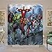Baccessor Super Hero Shower Curtain Spider Man, Hulk, Captain America, Black Panther and Iron Man Marvel Fans Favorite American Hero for Boys, 72