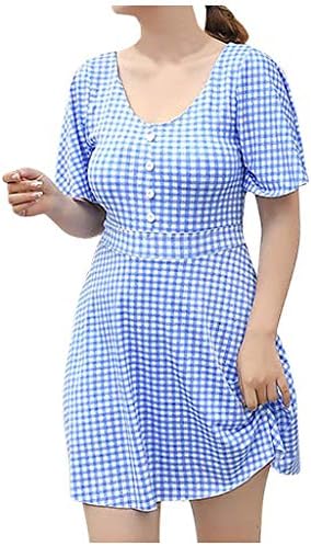 ビキニ セクシー ワンピース 水着 ビーチウェア レディース チェック柄 タンキニ ふんわり ビーチ 体型カバー 着痩せ 温泉 セールsale Off 海水浴 大きいサイズ 水泳