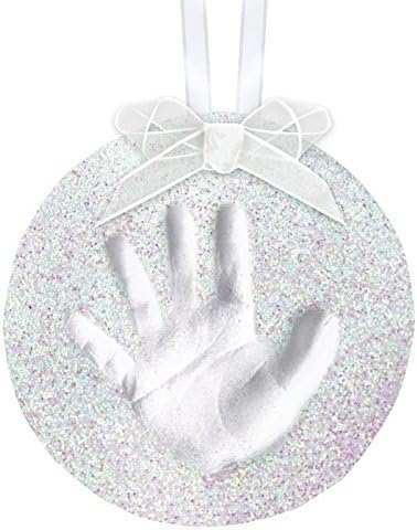 Pearhead Christmas Baby's First Handprint or Footprint Ornament Kit, Holiday Newborn Gift