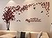 3D Couple Tree Wall Murals for Living Room Bedroom Sofa Backdrop Tv Wall Background, Originality Stickers Gift, DIY Wall Decal Home Decor Art Decorations (Small, Red)